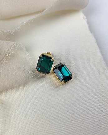 Kolczyki pozłacane MILO emerald
