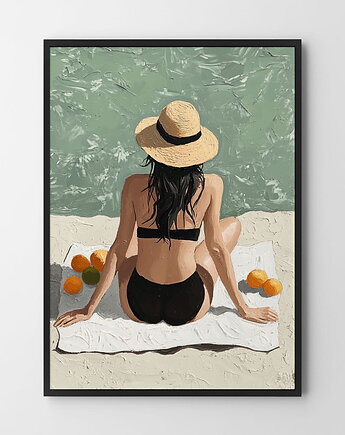 Dziewczyna na plaży - plakat/ilustracja na prezent