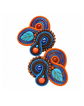 Kolczyki soutache Jesienny liść