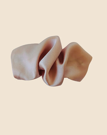 Scrunchie spinka klamra jedwabna perłowy blond