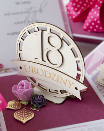 18 urodziny, exploding box, kartka 3d osiemnastka