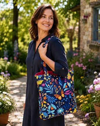 Torba shopper torba na zakupy shopperka torba zakupowa motyle