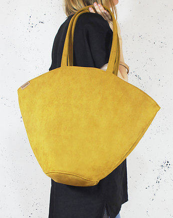 Shelly bag torba musztardowa nubuk wodoodporny