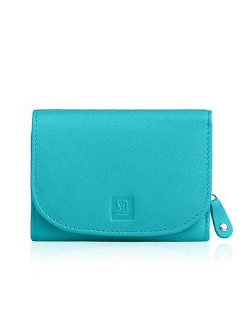 Portfel skórzany niebieski z żółtym akcentem Słoń Torbalski, Słoń Torbalski