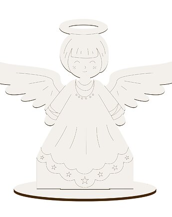 Drewniany ANIOŁ Figurka Anioła Dekoracyjna Ozdobna Stojąca Świąteczna 10SZT, smxdsgn