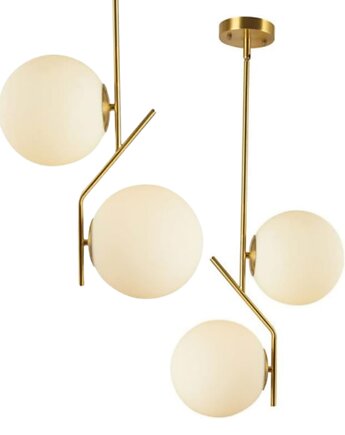 Lampa wisząca zwis żyrandol lampa na sufit złota szkło kula LED E27