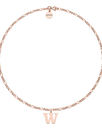 Naszyjnik z dużą literą z różowego złota, SOTHO