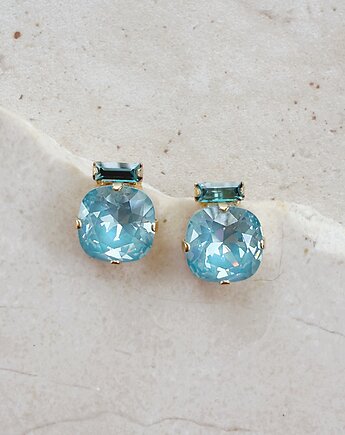 Kolczyki pozłacane Prema: Paradise Blue & Light Turquoise