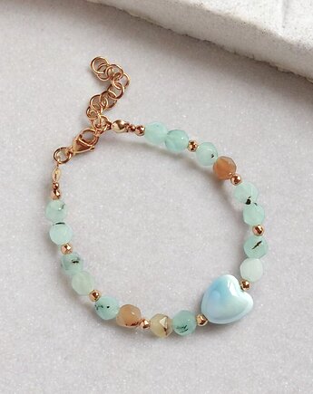 Bransoletka : SPRING collection: JADEIT i ceramiczne serduszko II