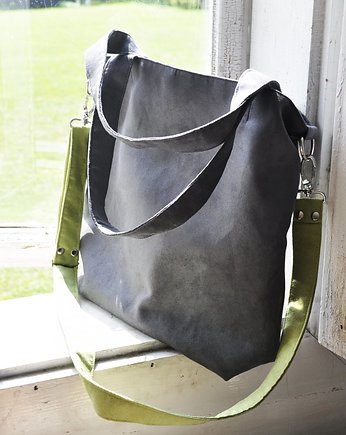 Torba hobo rozm. L - szary, limonka