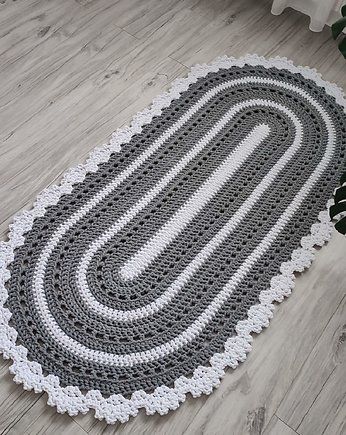 Dywan owalny ze sznurka szydełkowy 90cmx170cm, MISZ MASZ Dorota Tyszko