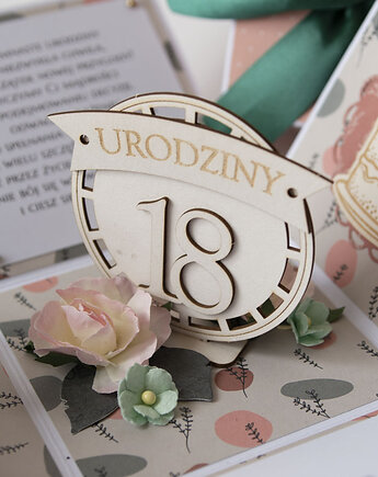18 urodziny, exploding box, kartka 3d osiemnastka