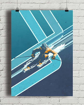 Retro Alpine Ski - vintage plakat