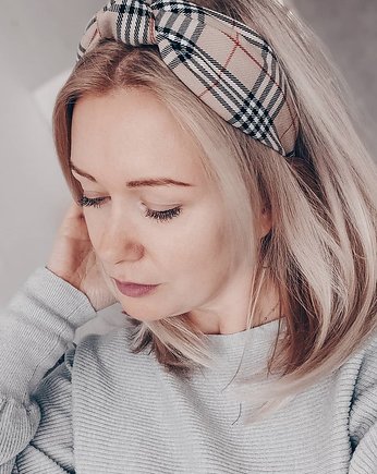 BERY ME opaska z kratką Burberry i węzłem