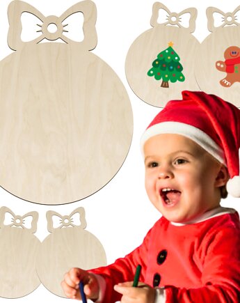 Drewniane Bombki Choinkowe 10 SZTUK Ozdoby Dekoracje Świąteczne dla Dzieci, smxdsgn