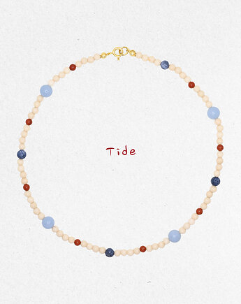 TIDE Naszyjnik RHEI Kamienie Naturalne Chocker kamień rzeczny Srebro Pozłacane