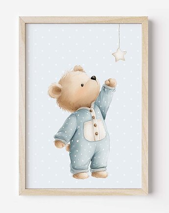 Plakat Na Ścianę Dla chłopca Niebieskie misie nr. 9
