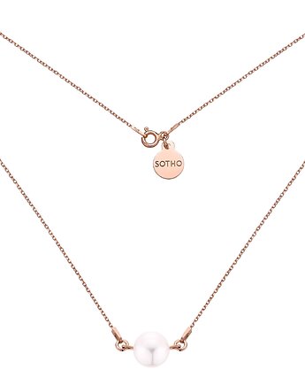 Naszyjnik z różowego złota z naturalną perłą, SOTHO