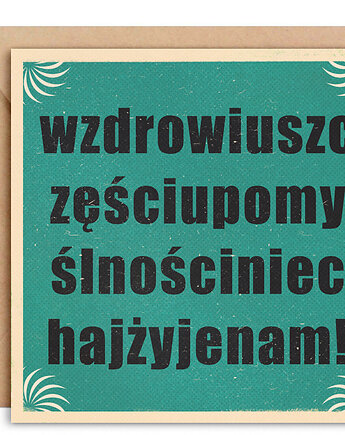 Kartka W zdrowiu szczęściu + koperta