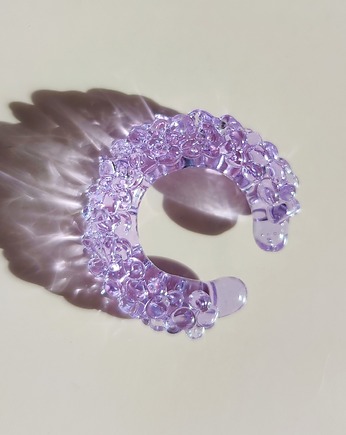 Szklana nausznica "Crystal" fioletowa
