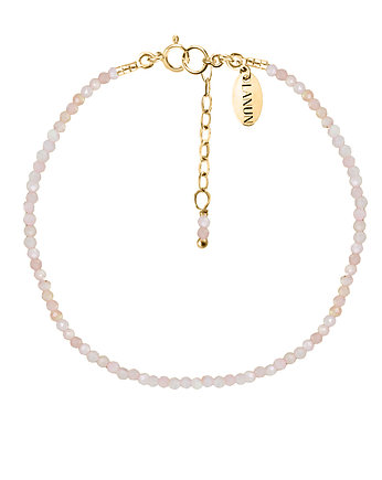 BRANSOLETKA VERA z różowym opalem - pozłacana, LANUN