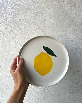 Talerz porcelanowy z cytryną LA LUZ / 21 cm
