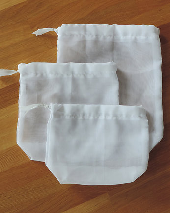 Zestaw woreczków z firanki (zero waste)