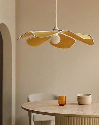 Lampa wisząca żółta Benavid Ø75 cm