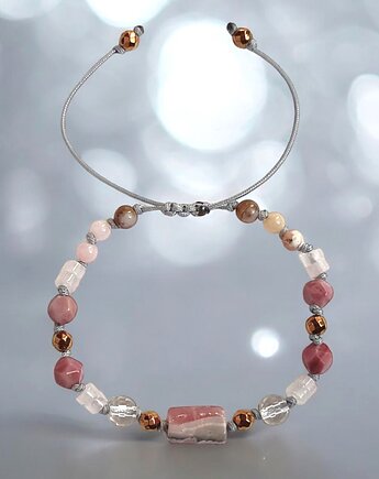 SELF LOVE - amulet - RODOCHROZYT, rodonit, opal, k.górski,  k.różowy, kaktusia