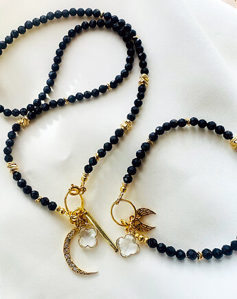 Komplet biżuterii- Krótki Naszyjnik NOC KAIRU, naszyjnik z księżycem, Anemon Atelier