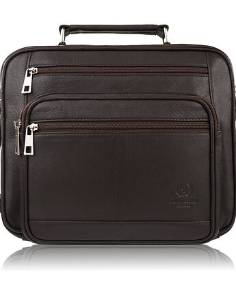 TORBA MĘSKA SKÓRZANA NA RAMIĘ I DO RĘKI DO PRACY BRĄZOWY T-126-BR, Paolo Peruzzi