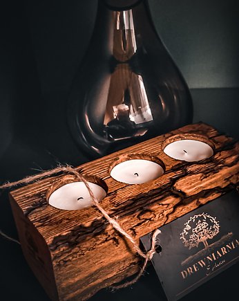 Karkonoskie Pioruny - drewniany świecznik (tealight) Lichtenberg Fractal
