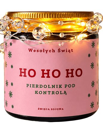 Świeca sojowa pod choinkę Ho Ho Ho, śmieszny prezent