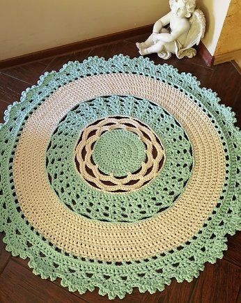 Dywan szydełkowy ze sznurka bawełnianego 110cm, MISZ MASZ Dorota Tyszko