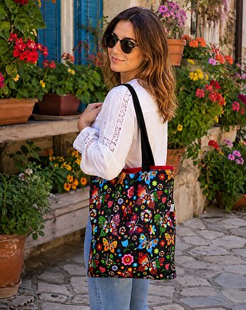 Torba shopper torba na zakupy shopperka torba zakupowa motyle folk