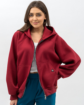 Bluza z kapturem na zamek ,,IKBAL"bordo
