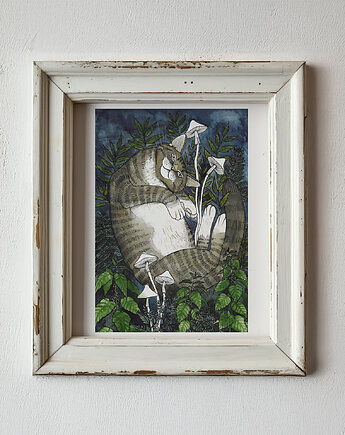Pokrzywowy Kot - baśniowa ilustracja A5, 14,8 x 21 cm