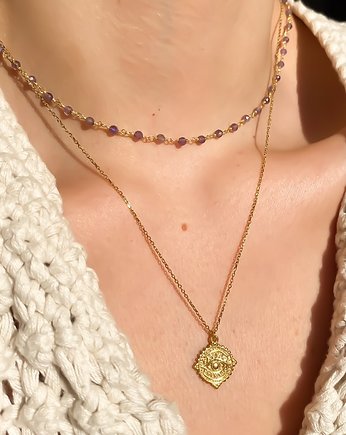 Naszyjnik choker z ametystami