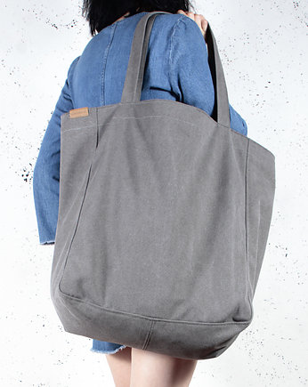 Big Lazy bag torba grafitowa na zamek / vegan