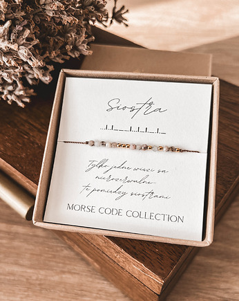 Bransoletka dla Siostry Morse Code Collection, Tiny Stone