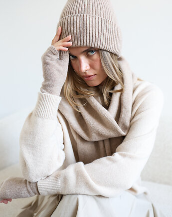 Czapka Merino & cashmere beżowa