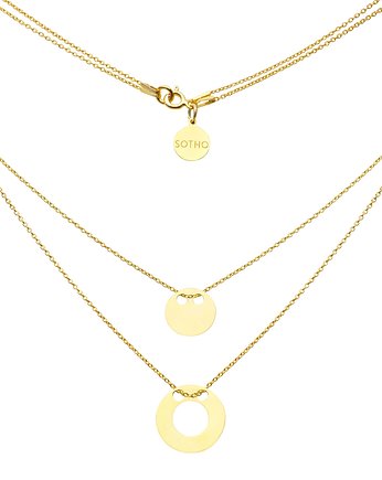 Złoty podwójny naszyjnik dwie Karmy Karma, SOTHO