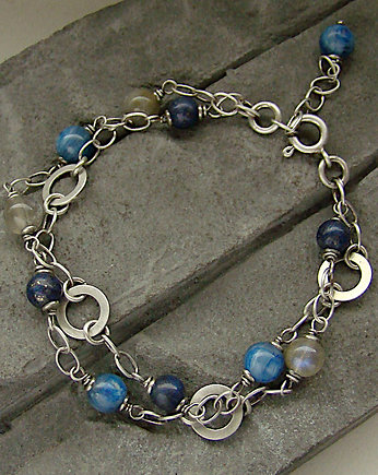 Kyanit, lapis, labradoryt  - bransoletka