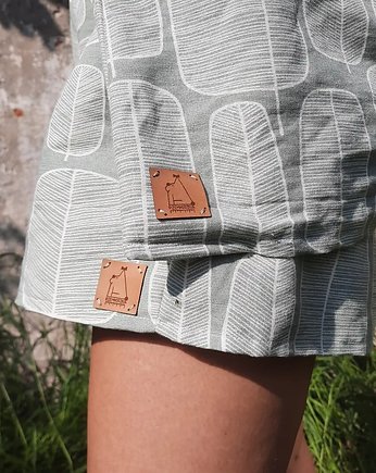 Szorty lniane w liście handmade
