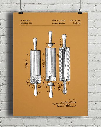 Plakat Wałek do ciasta - patent techniczny