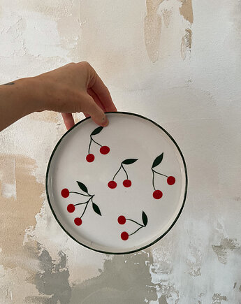 Talerz z porcelany w wisienki / 21 cm