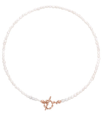 Naszyjnik z pereł naturalnych z ozdobnym zapięciem z różowego złota, SOTHO