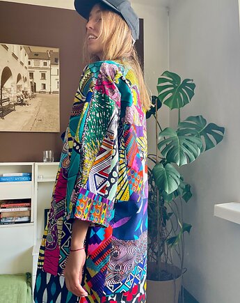 Zjawiskowe ocieplane kimono patchwork