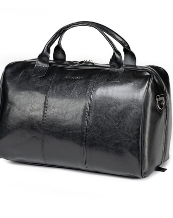 Czarna skórzana torba weekendowa / podróżna ORLOVSKY L01, ORLOVSKY