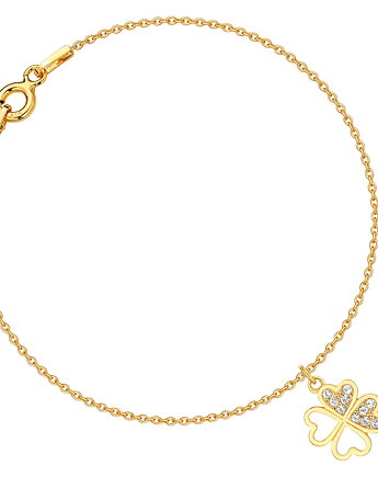 Złota bransoletka koniczynka, MYNESS